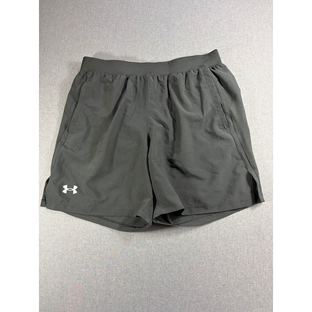 Under Armour Mens Black Fitted Athletic Running Training Shorts Size Large